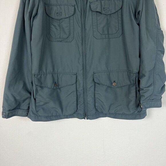 Lands' End Jacket Men's Blue Lightweight Windbreaker Full Zip Hooded Utility Lrg - Picture 8 of 12